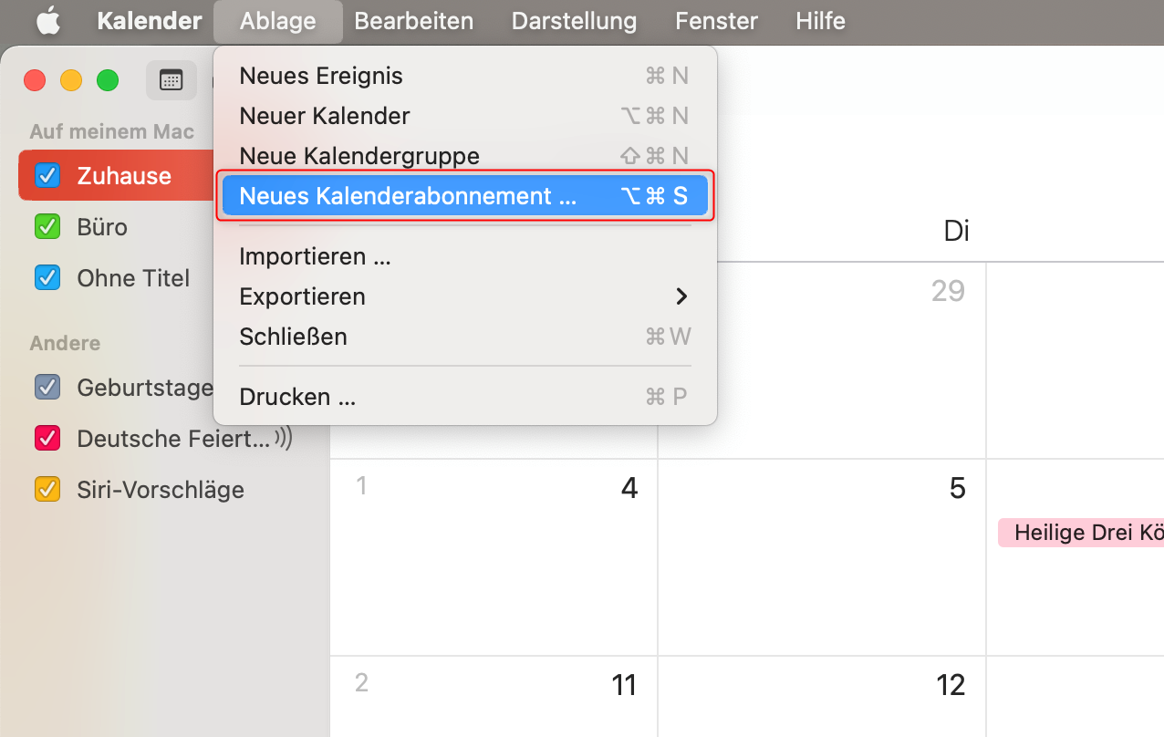 Apple iCalendar Kalender-Daten als Feed abonnieren  Müllkalender Uelzen